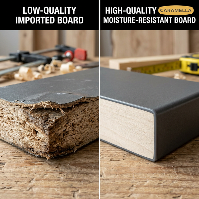 Comparison of humidity damage in imported cabinets