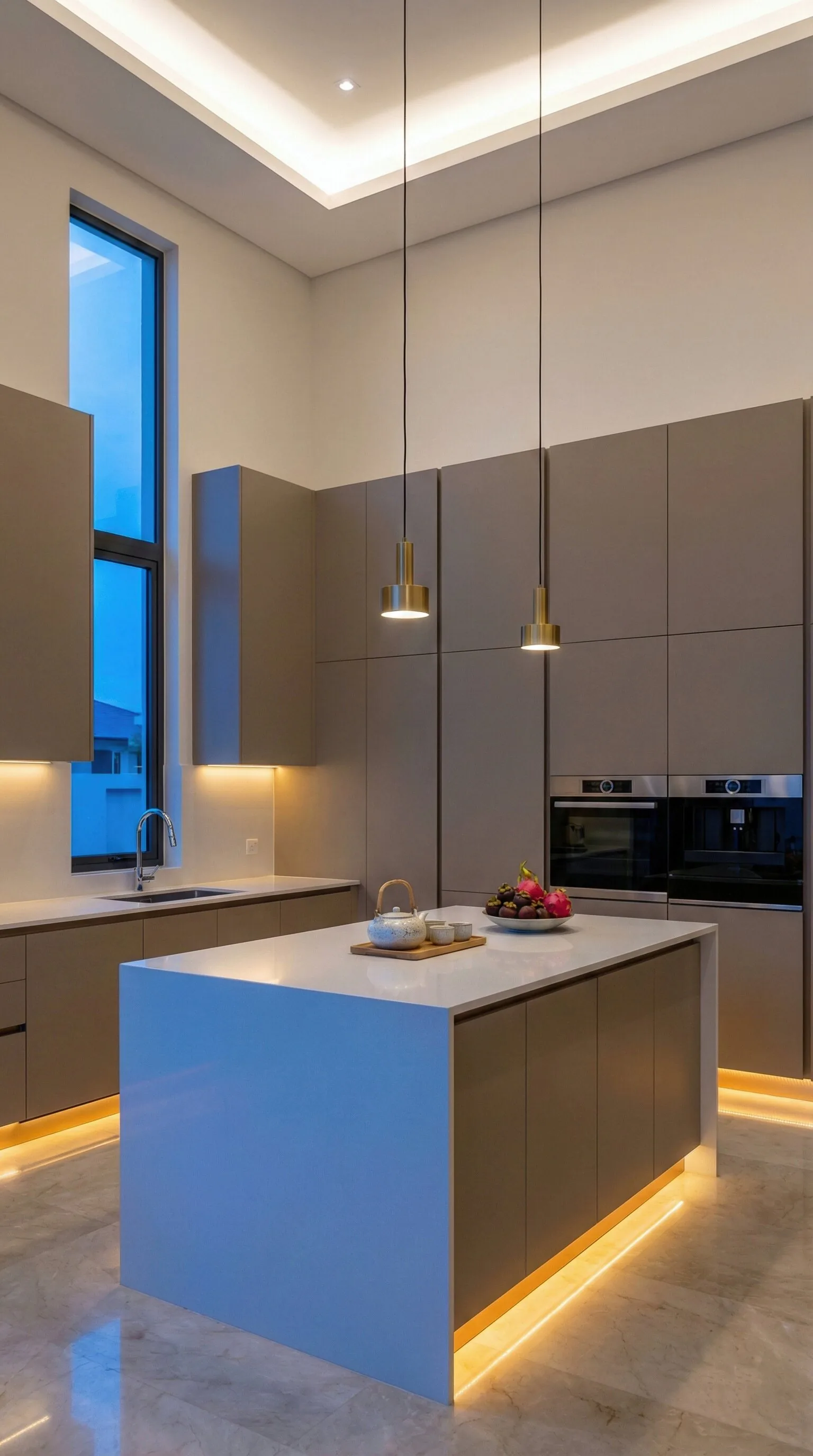 Detail of espresso station edge sealing